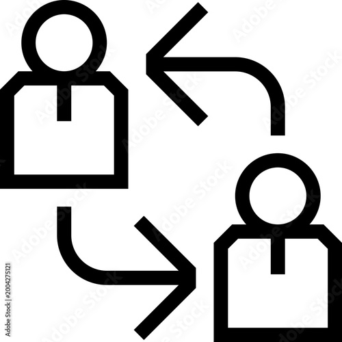 Leadership Swap Position Outline Icon