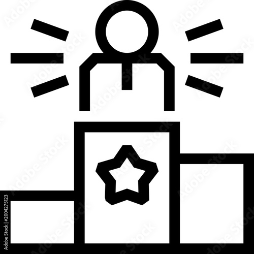 Leadership Leaderboard Podium Outline Icon
