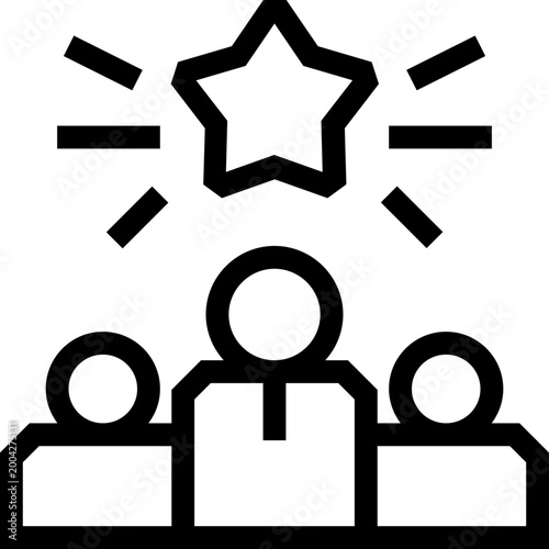 Leader Chosen Star Outline Icon