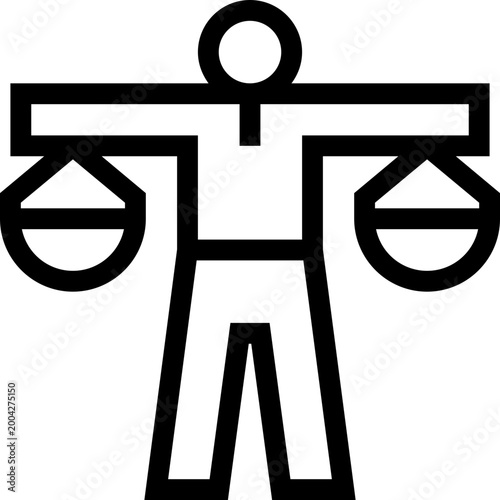Leadership Balance Scale Outline Icon