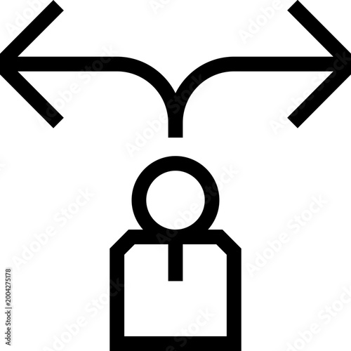 Leader Decision Arrow Outline Icon