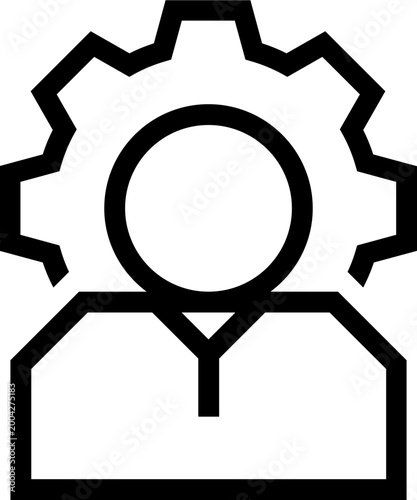 Leader Management Gear Outline Icon

