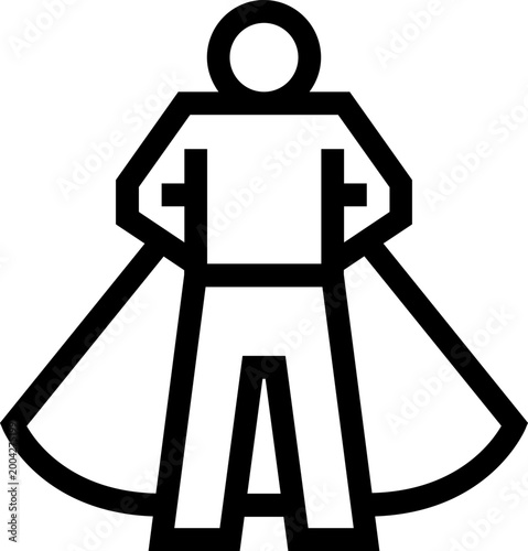 Hero People Wear Cape Outline Icon