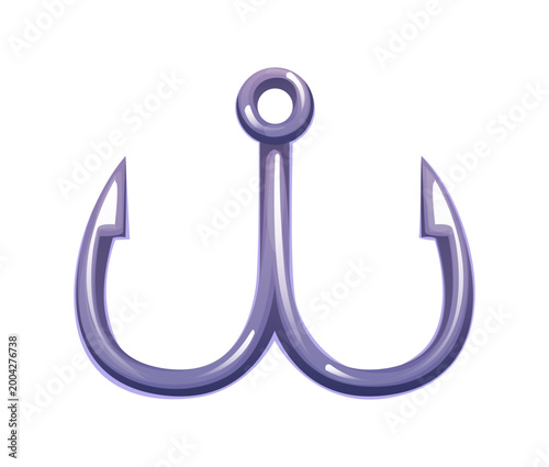 Camping font, travel double fishing hook W letter typeface, hiking ABC English type alphabet. Camping vector alphabet letter, hiking font type. Travel typeface or trekking typeset with fishing bait