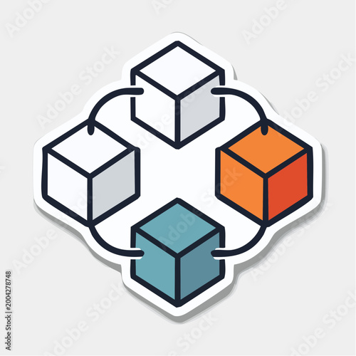 Connected Blocks Network Icon