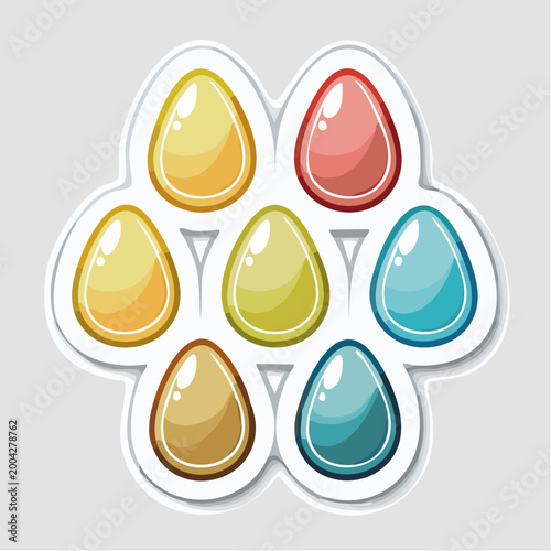 Colorful Easter Eggs Collection