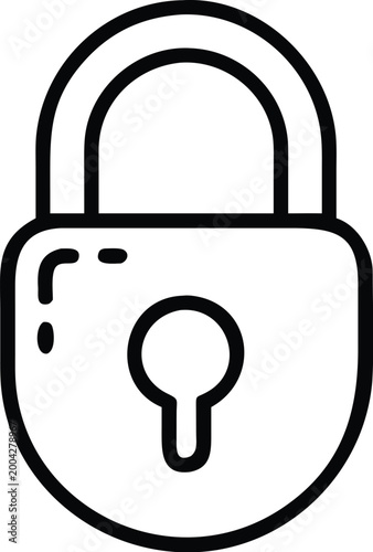 lock icon simple black and white line drawing on a transparent background high quality professional detailed modern elegant stylish clean crisp