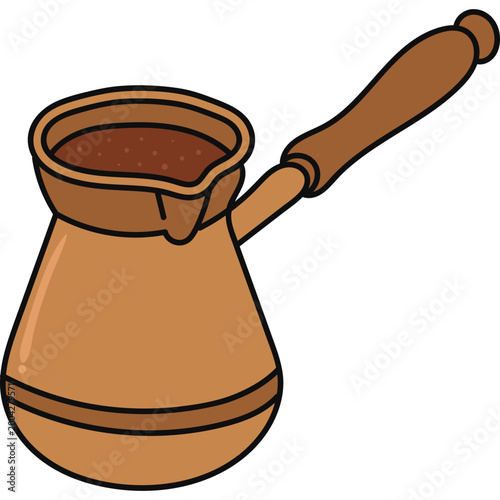 Traditional Copper Turkish Coffee Pot