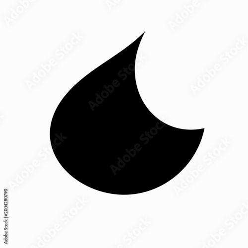 Abstract Black Shape on White Background