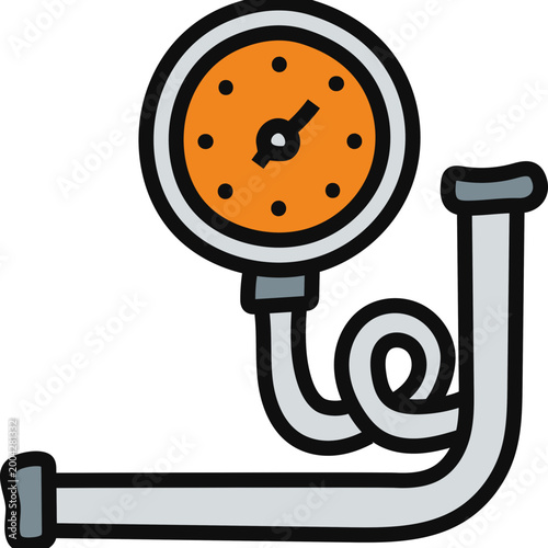 Pressure Gauge and Pipe Icon