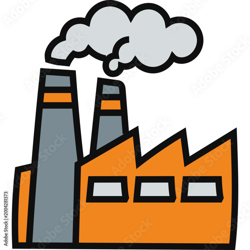 Industrial Factory Building Icon