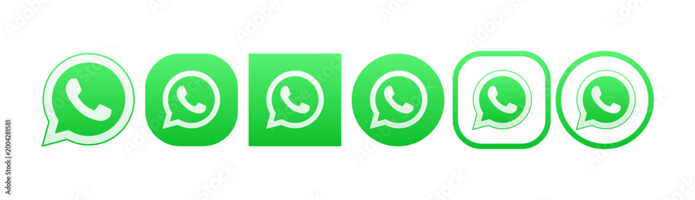 Fototapeta premium WhatsApp icon logo green vector