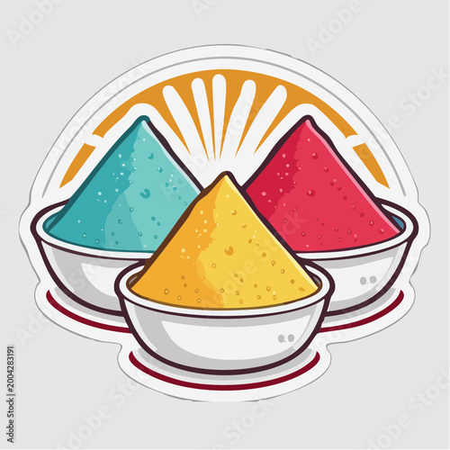 Bowls of Colorful Powder
