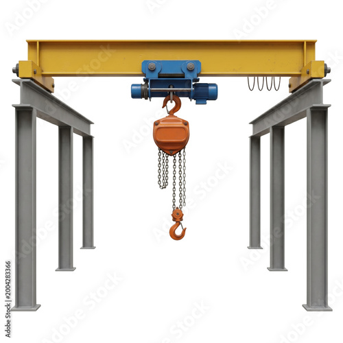 Industrial overhead gantry crane with heavy hoist system