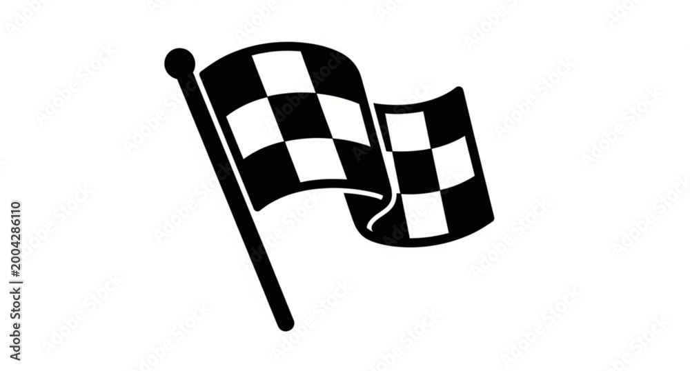 Fototapeta premium Checkered finish flag icon racing symbol vector illustration isolated on white