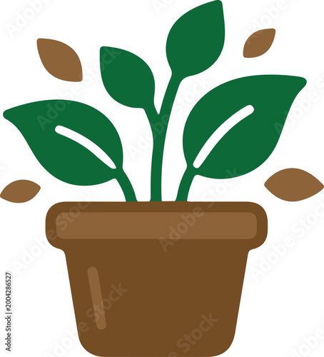 Potted Plant, Houseplant, and Botany Vector Icon