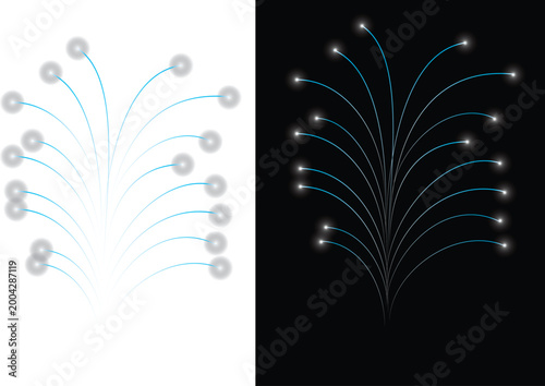 white firework burst PNG. Cyan winter holiday explosion vector illustration 
