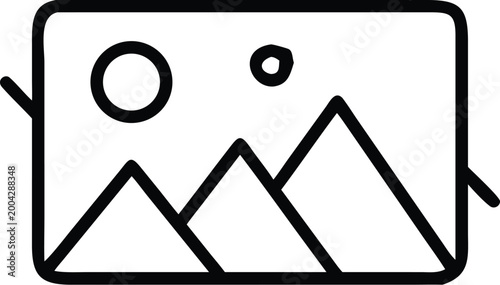 image gallery icon black line art style on white background high quality professional detailed modern elegant stylish clean crisp vibrant colorful