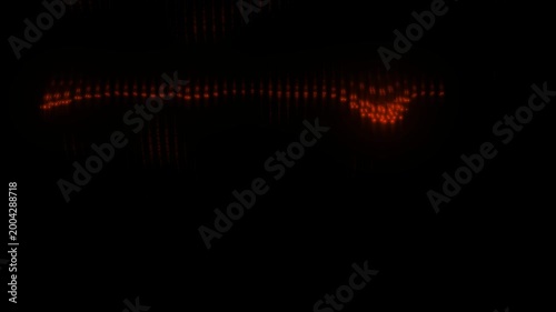 Sonic Waves in Darkness: Abstract depiction of sound waves, a visual representation of energy through light against a black backdrop, an artistic interpretation of sound's unseen essence.