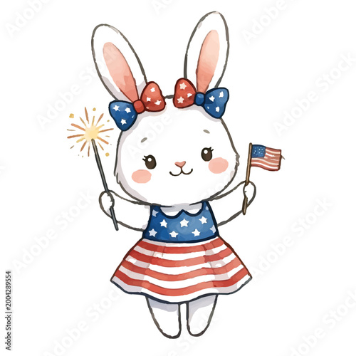 Simple illustration of USA Independence Day with patriotic stars and flag elements for a Fourth of July celebration banner