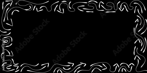 Hand-drawn scribble arrows. Random white arrow vectors. Curved arrow collection set.