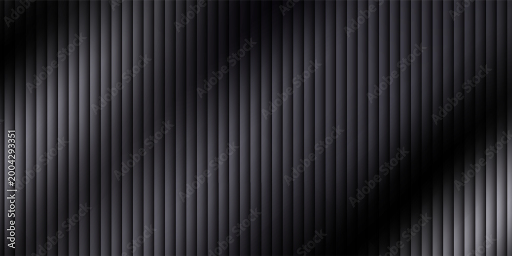 Fototapeta premium Glass background with silver ribbed effect and abstract 3D line pattern. Modern gray panel design for wall or window, adding light reflection and stylish texture to architecture.