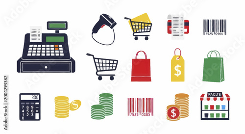 Collection of Shopping and Retail Icons for E-commerce and Business.