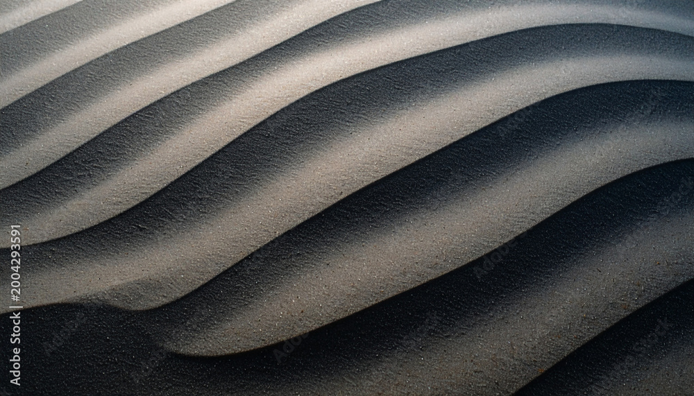 Obraz premium Ocean Wave Shadow Silhouette on Sand