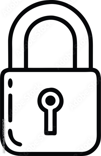 lock icon simple black and white outline on transparent background high quality professional detailed modern elegant stylish clean crisp vibrant colorful