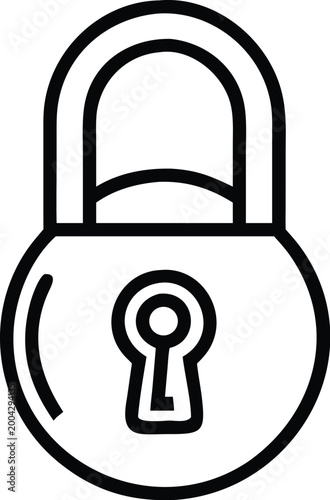 lock icon simple black and white outline illustration on a transparent background high quality professional detailed modern elegant stylish clean crisp