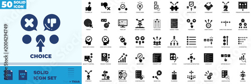 Choice Solid Editable Icons set