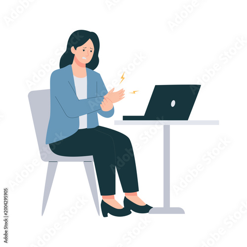 Office Syndrome Symptoms Flat Character Illustration