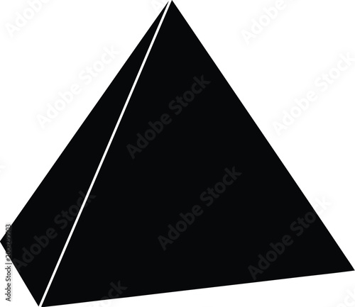 Black geometric pyramid 3D illustration