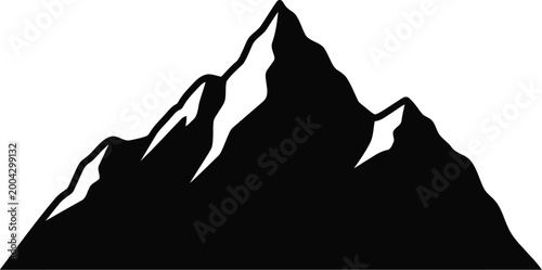 Black mountain silhouette vector illustration