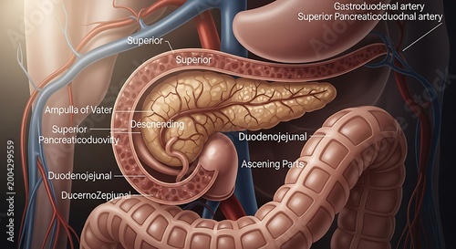 Human Digestive System Anatomy Illustration.