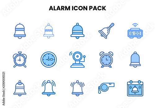Alarm Two Colour Collection Icons Pack