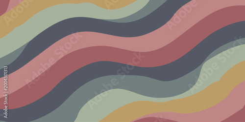 Quadro em tela Vibrant wavy patterns unfold in a mesmerizing abstract illustration