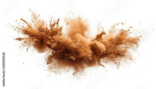 Brown powder explosion vector illustration