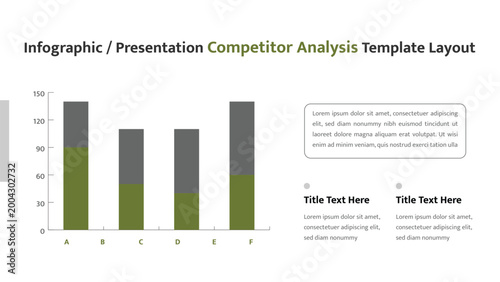 Competitor analysis bar chart infographic template for business data visualization