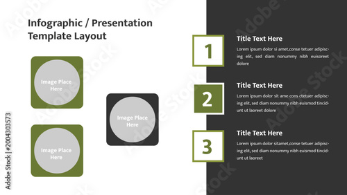 Modern infographic layout presenting information with multiple image placeholders and a numbered list