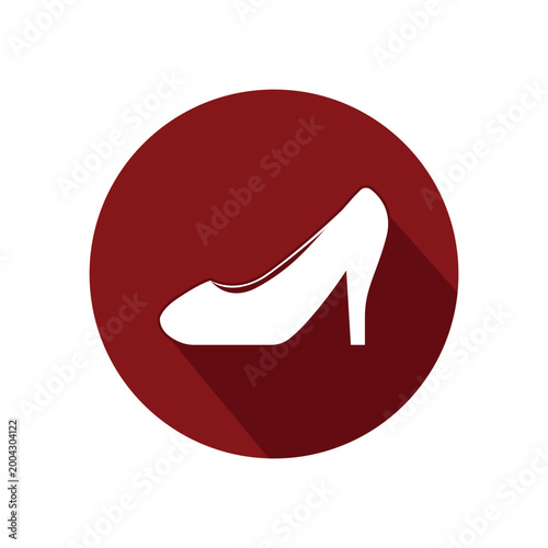 vector desian circle icon of women's shoes.