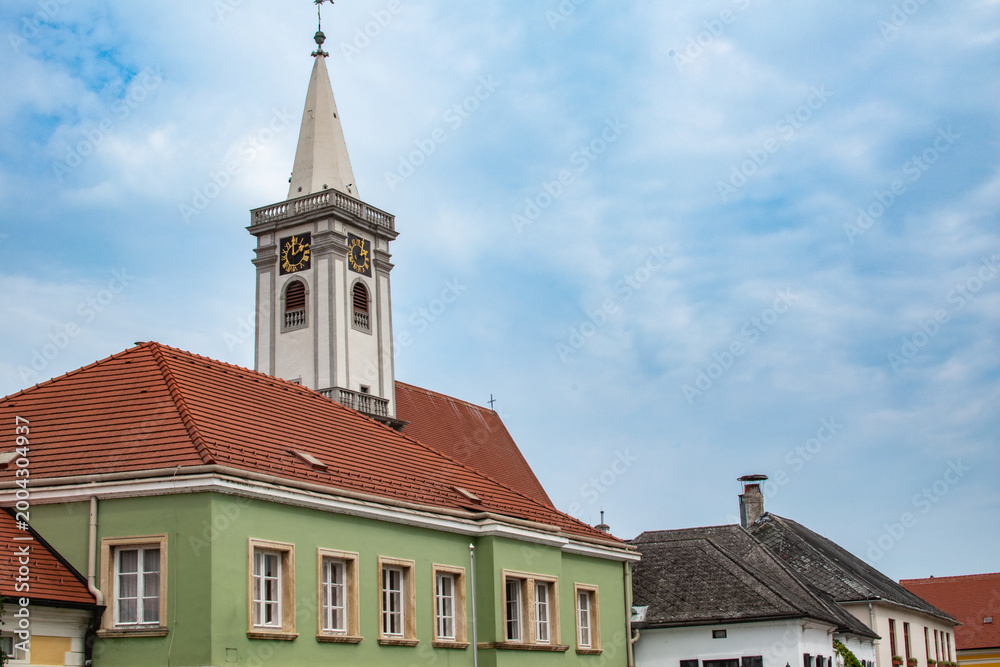 Obraz premium Catholic parish church of the Holy Trinity, an early Baroque building from the 17th century in Rust