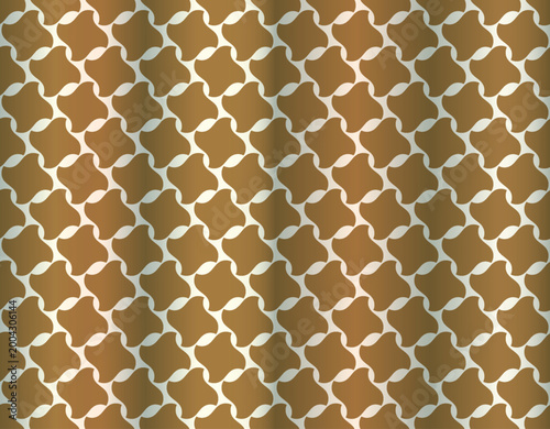 Gold and White Moroccan Geometric Seamless Pattern Background, Art & Illustration