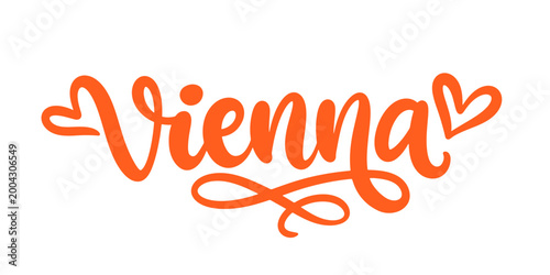 Vienna lettering. Elegant city name calligraphy