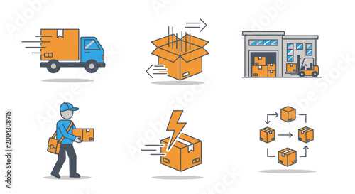 E-commerce Shopping Icon Set – Cart, Checkout & Online Store UI Vector Pack