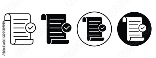 Invoice sign symbol icon set