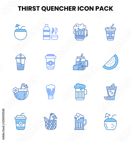 Thirst Quencher Two Colour Design Icons Pack