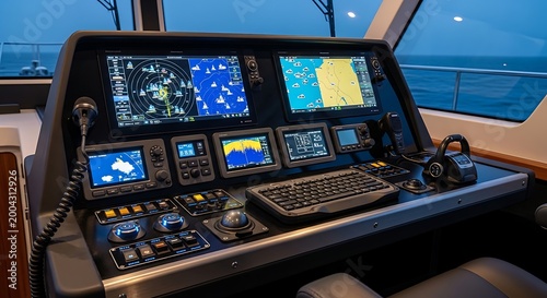 Navigation control panel on a boat.