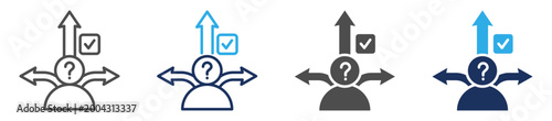 decision icon set multi concept
