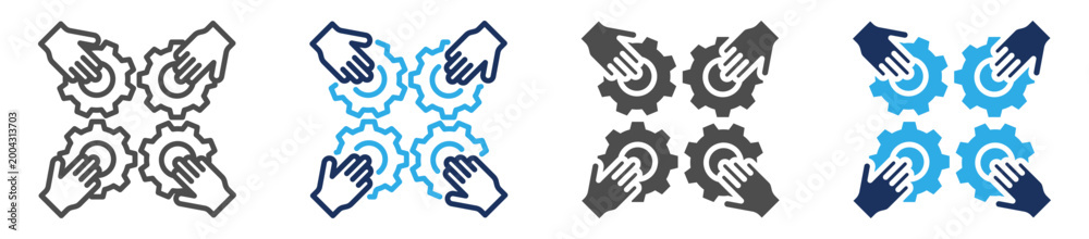 Obraz premium teamwork icon set multi concept